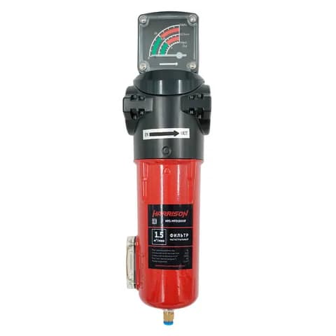 HRS-MFD1500IF Фильтр магистральный с датчиком загрязненности и автоматическим конденсатоотводчиком; Производительность: 1500 л/мин; Максимальное давление: 16 бар; Фильтрация твердых частиц: 0.01 мкм; Остаточное содержание масла: 0.001 мг/м3; Соединен