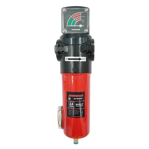 HRS-MFD2500IF Фильтр магистральный с датчиком загрязненности и автоматическим конденсатоотводчиком; Производительность: 2500 л/мин; Максимальное давление: 16 бар; Фильтрация твердых частиц: 0.01 мкм; Остаточное содержание масла: 0.001 мг/м3; Соединен