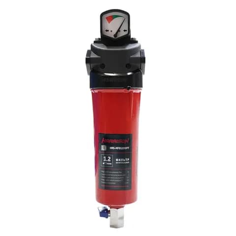 HRS-MFB1200PF Фильтр магистральный с датчиком загрязненности и автоматическим конденсатоотводчиком; Производительность: 1200 л/мин; Максимальное давление: 16 бар; Фильтрация твердых частиц: 1 мкм; Остаточное содержание масла: 0.1 мг/м3; Соединение: G