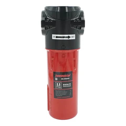 HRS-MFB2500I Фильтр магистральный; Производительность: 2500 л/мин; Максимальное давление: 16 бар; Фильтрация твердых частиц: 1 мкм; Остаточное содержание масла: 0.1 мг/м3; Соединение: G 1 "