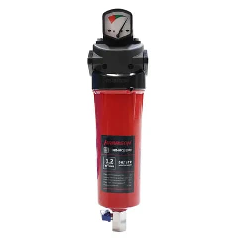 HRS-MFC1200PF Фильтр магистральный с датчиком загрязненности и автоматическим конденсатоотводчиком; Производительность: 1200 л/мин; Максимальное давление: 16 бар; Фильтрация твердых частиц: 0.01 мкм; Остаточное содержание масла: 0.01 мг/м3; Соединени