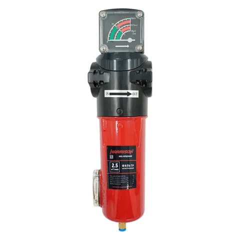 HRS-MFB2500IF Фильтр магистральный с датчиком загрязненности и автоматическим конденсатоотводчиком; Производительность: 2500 л/мин; Максимальное давление: 16 бар; Фильтрация твердых частиц: 1 мкм; Остаточное содержание масла: 0.1 мг/м3; Соединение: G