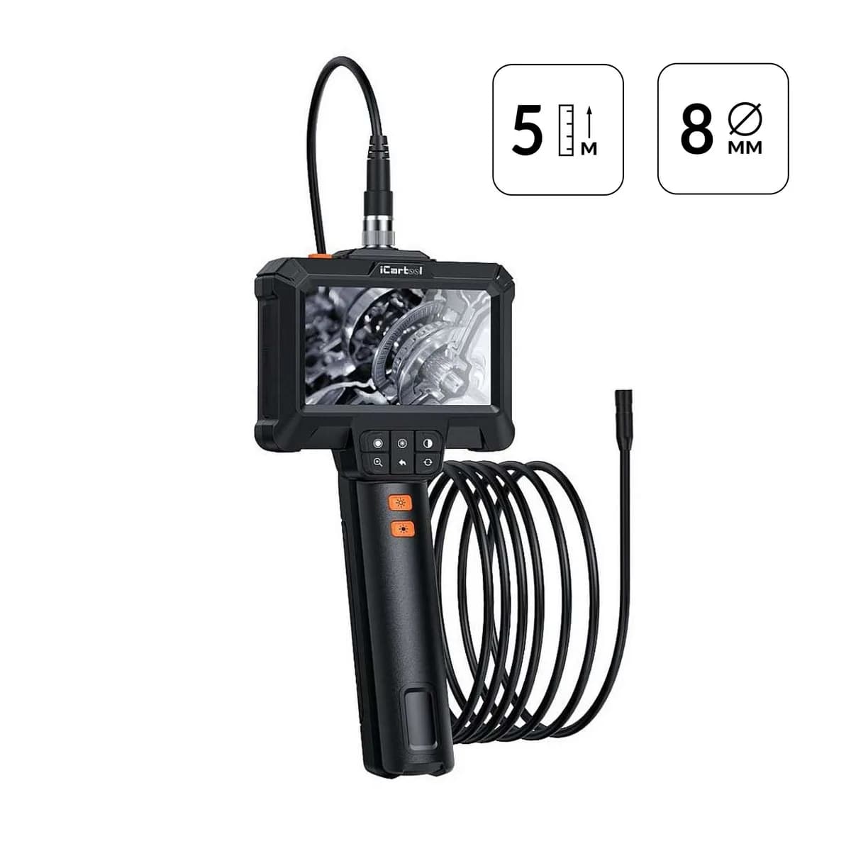 IC-VC85 Эндоскоп промышленный, экран 4.3", 2Мп, 5м, 8.5мм зонд iCartool IC-VC85