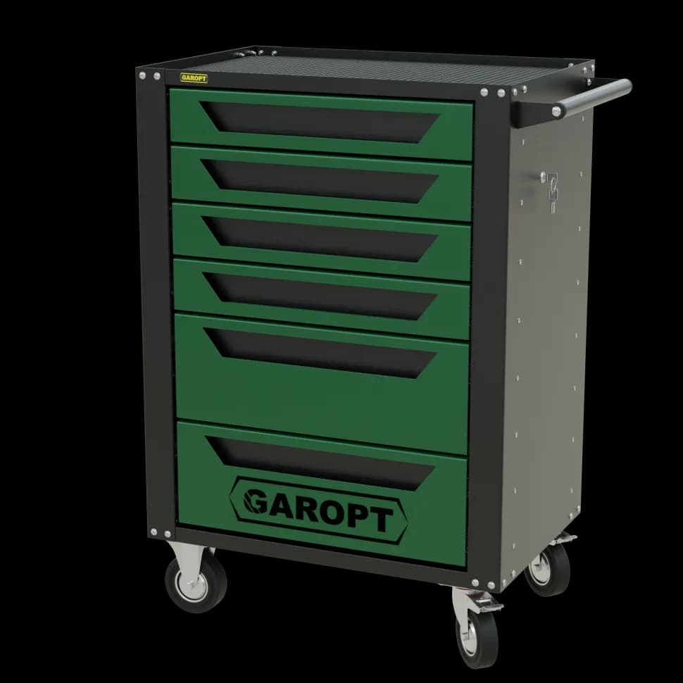Инструментальная тележка GAROPT GTH6, 6 ящиков, серия «High», зелёная
