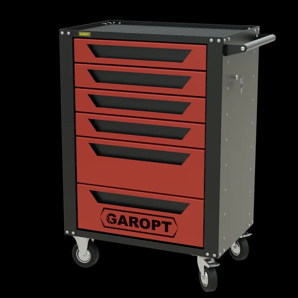 Инструментальная тележка GAROPT GTH6, 6 ящиков, серия «High», красная