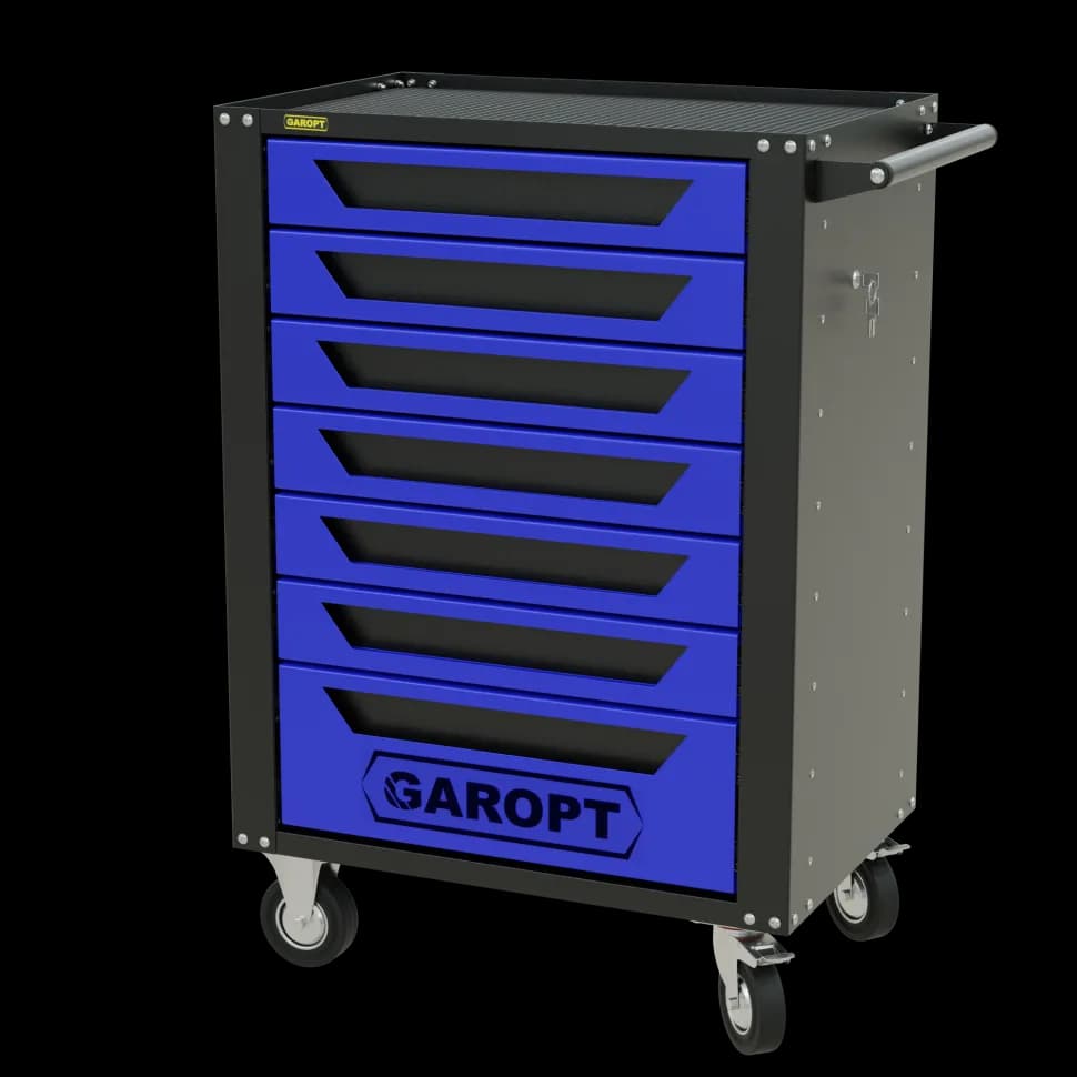 Инструментальная тележка GAROPT GTH7, 7 ящиков, серия «High», синяя