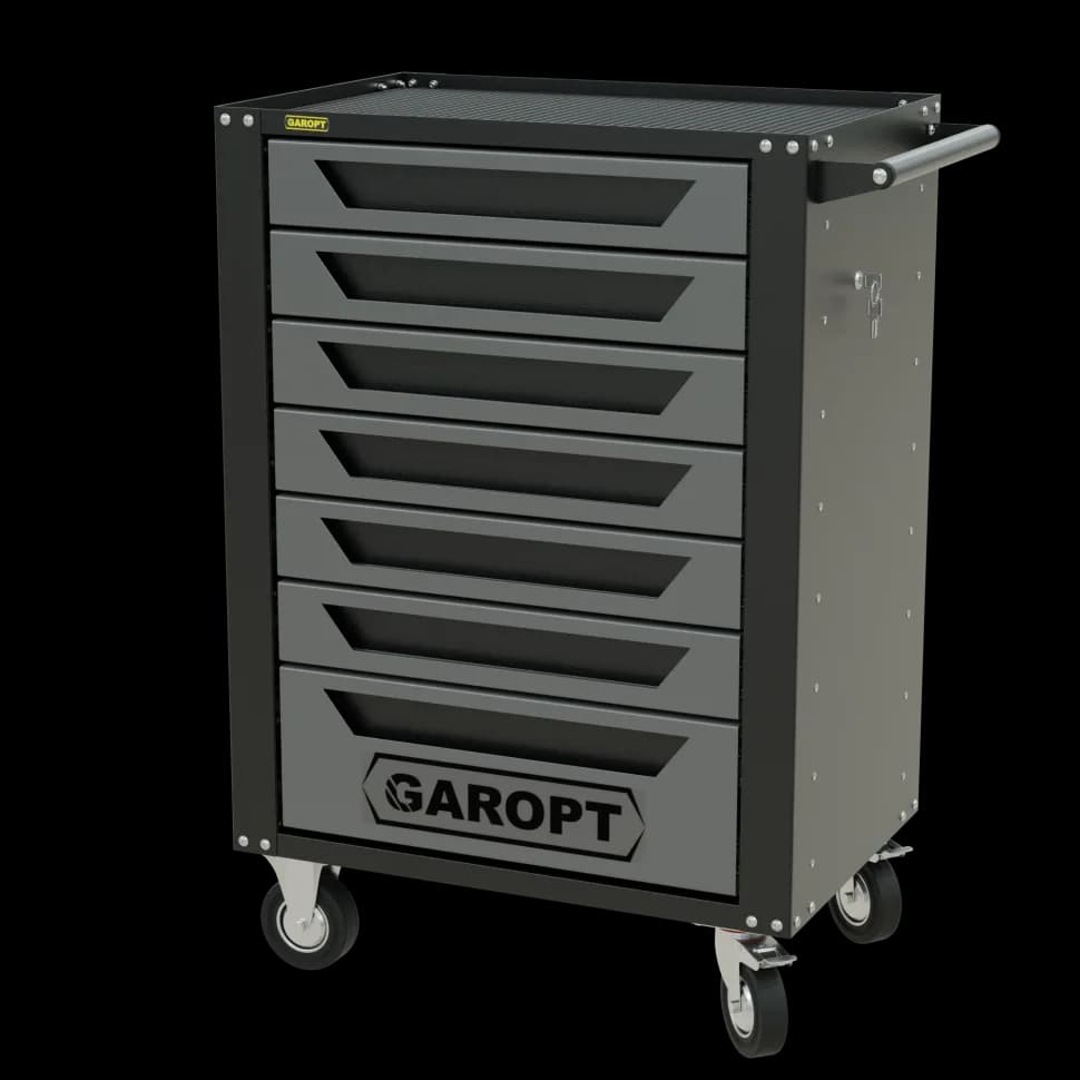 Инструментальная тележка GAROPT GTH7, 7 ящиков, серия «High», серая