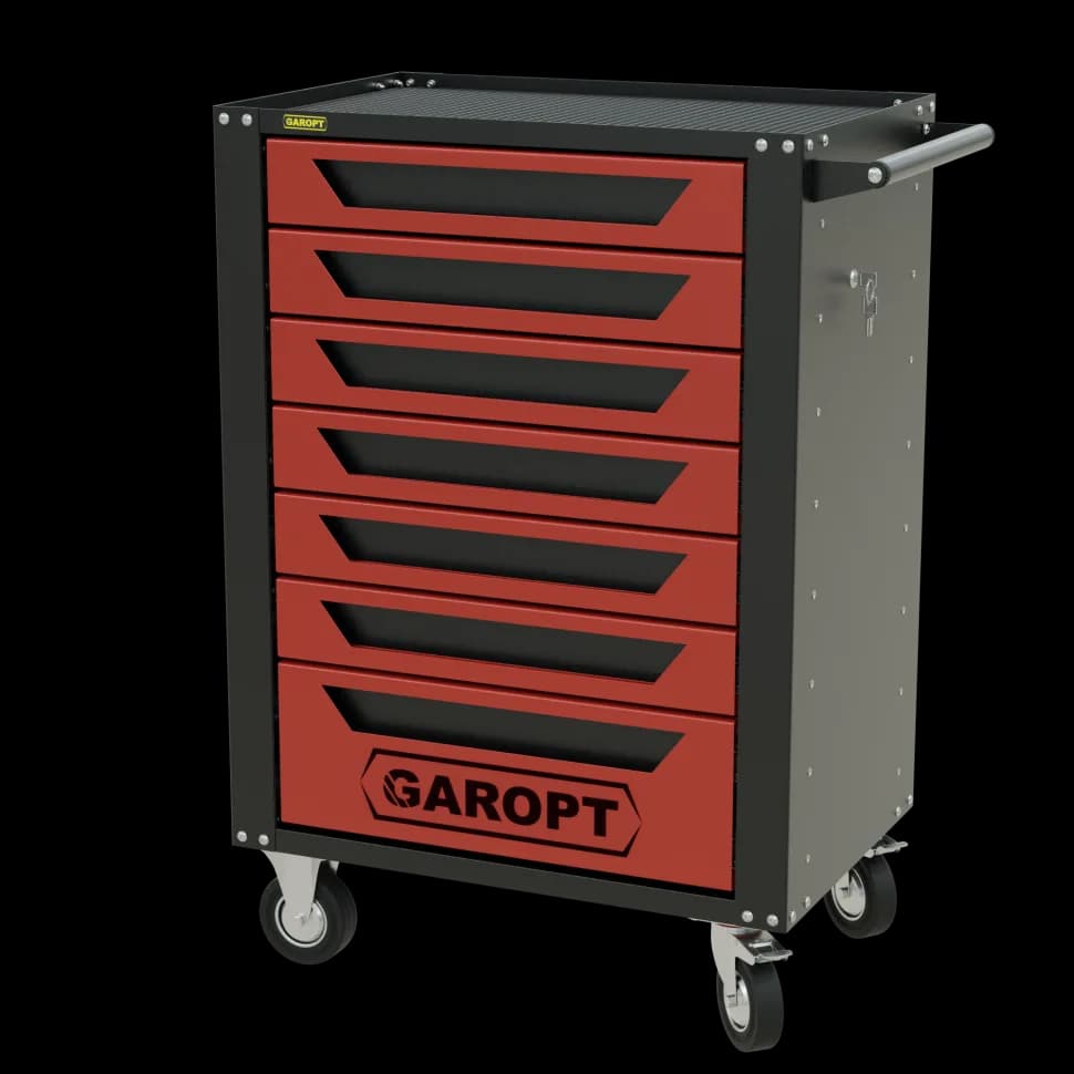 Инструментальная тележка GAROPT GTH7, 7 ящиков, серия «High», красная