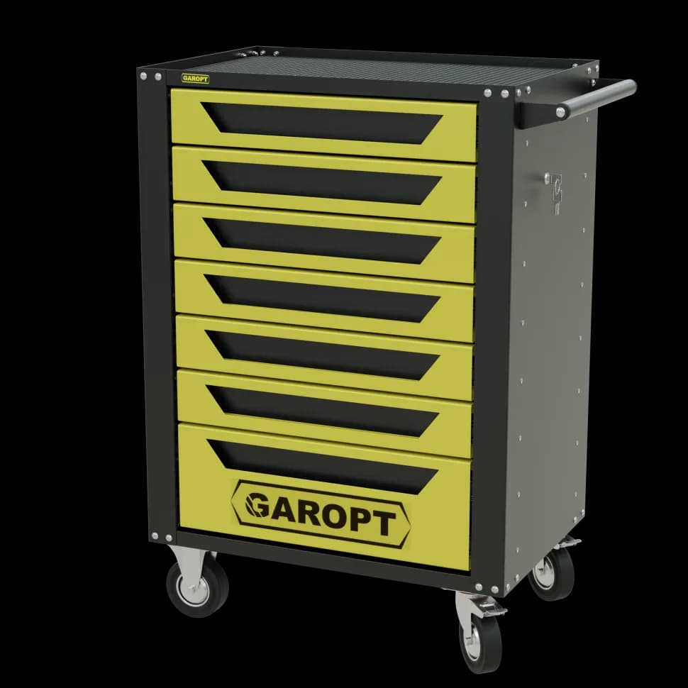 Инструментальная тележка GAROPT GTH7, 7 ящиков, серия «High», жёлтая