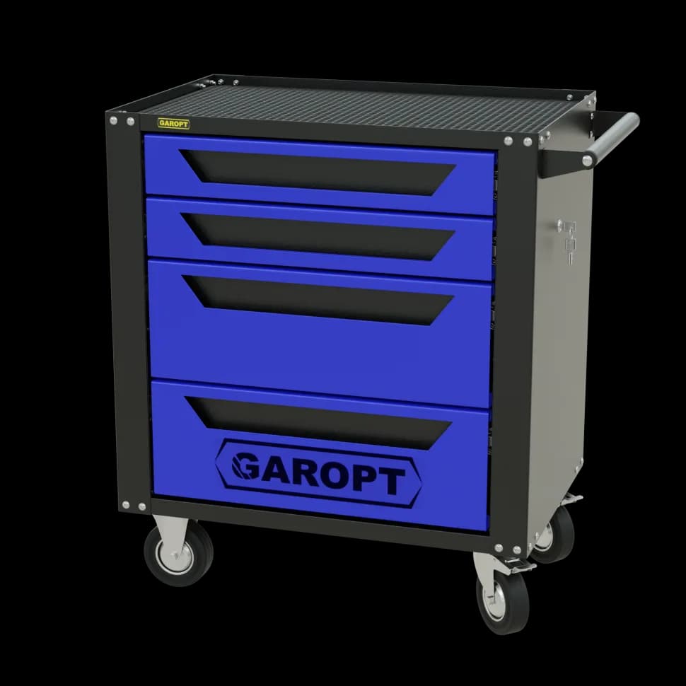 Инструментальная тележка GAROPT GTS4, 4 ящика, серия «Standart», синяя