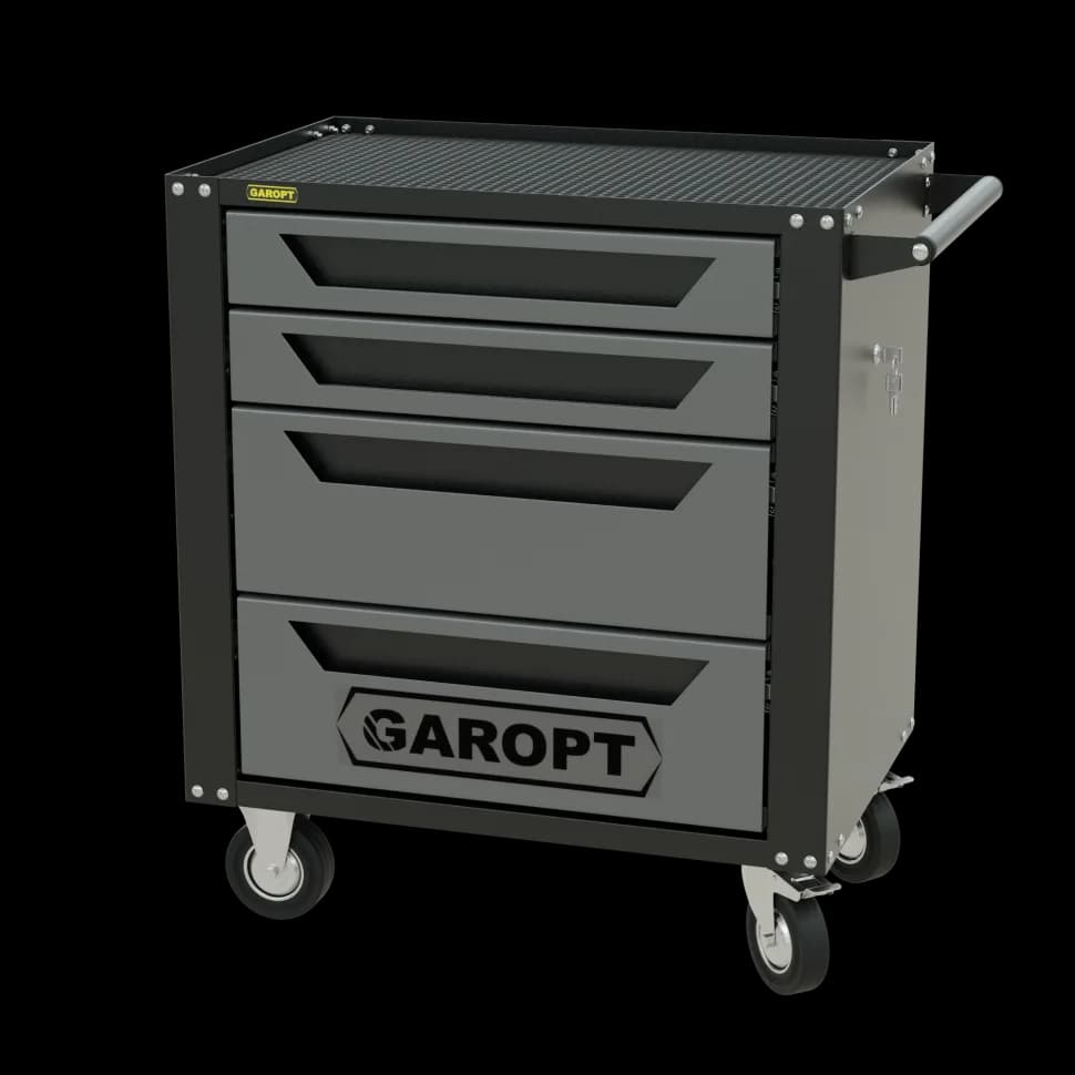 Инструментальная тележка GAROPT GTS4, 4 ящика, серия «Standart», серая