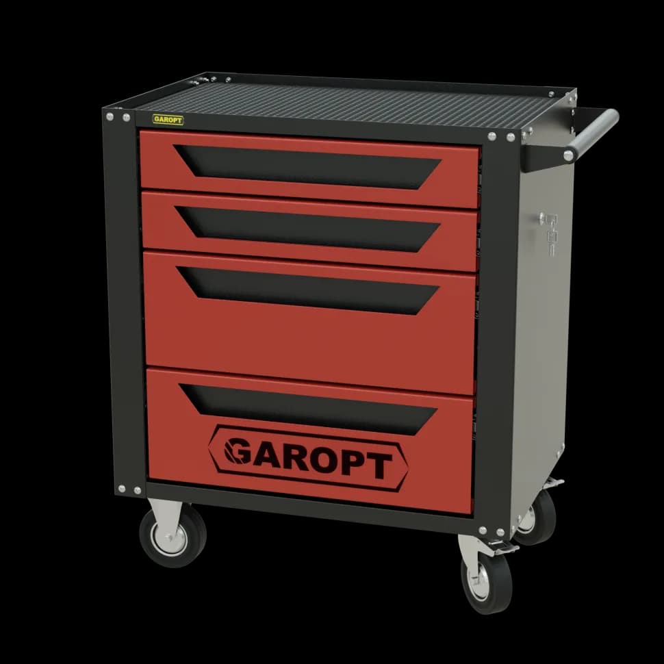 Инструментальная тележка GAROPT GTS4, 4 ящика, серия «Standart», красная