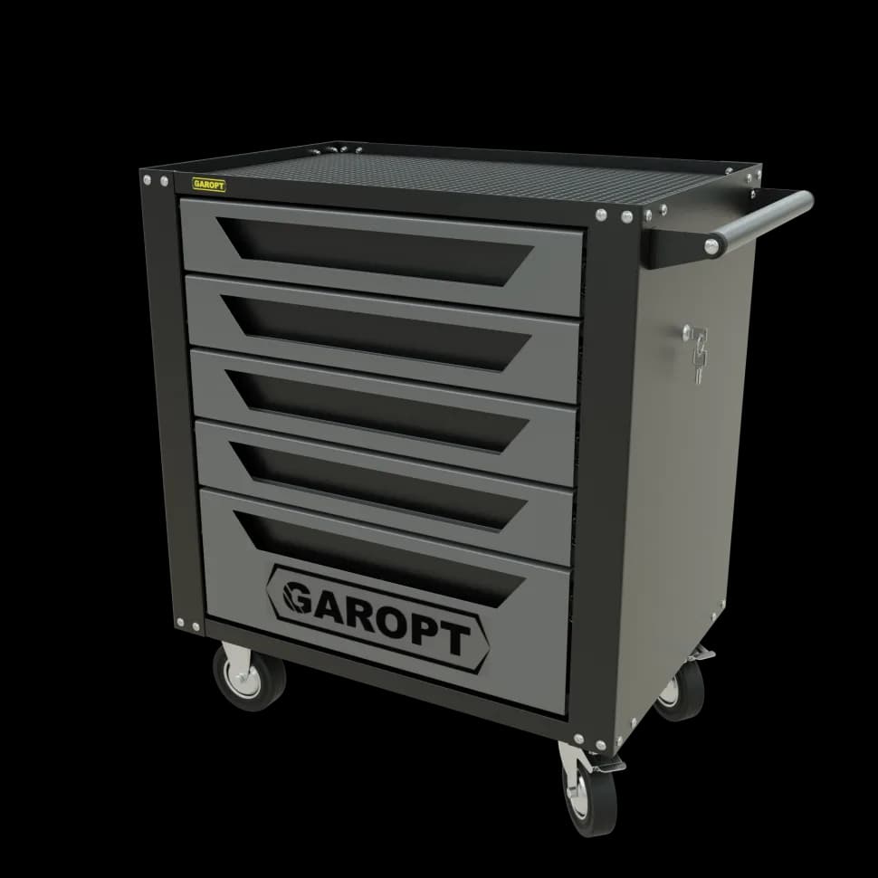 Инструментальная тележка GAROPT GTS5, 5 ящиков, серия «Standart», серая