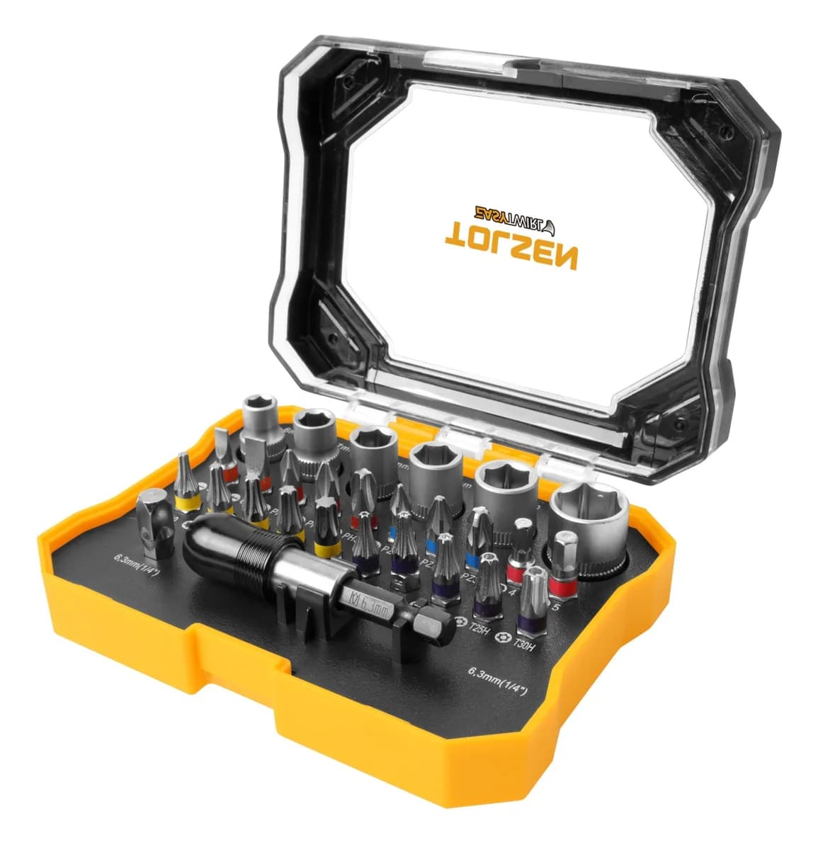 Набор вставок (бит) 1/4", PH, PZ, Hex, Torx, Slotted, TorxTR, 28 предметов TOLSEN TT20376