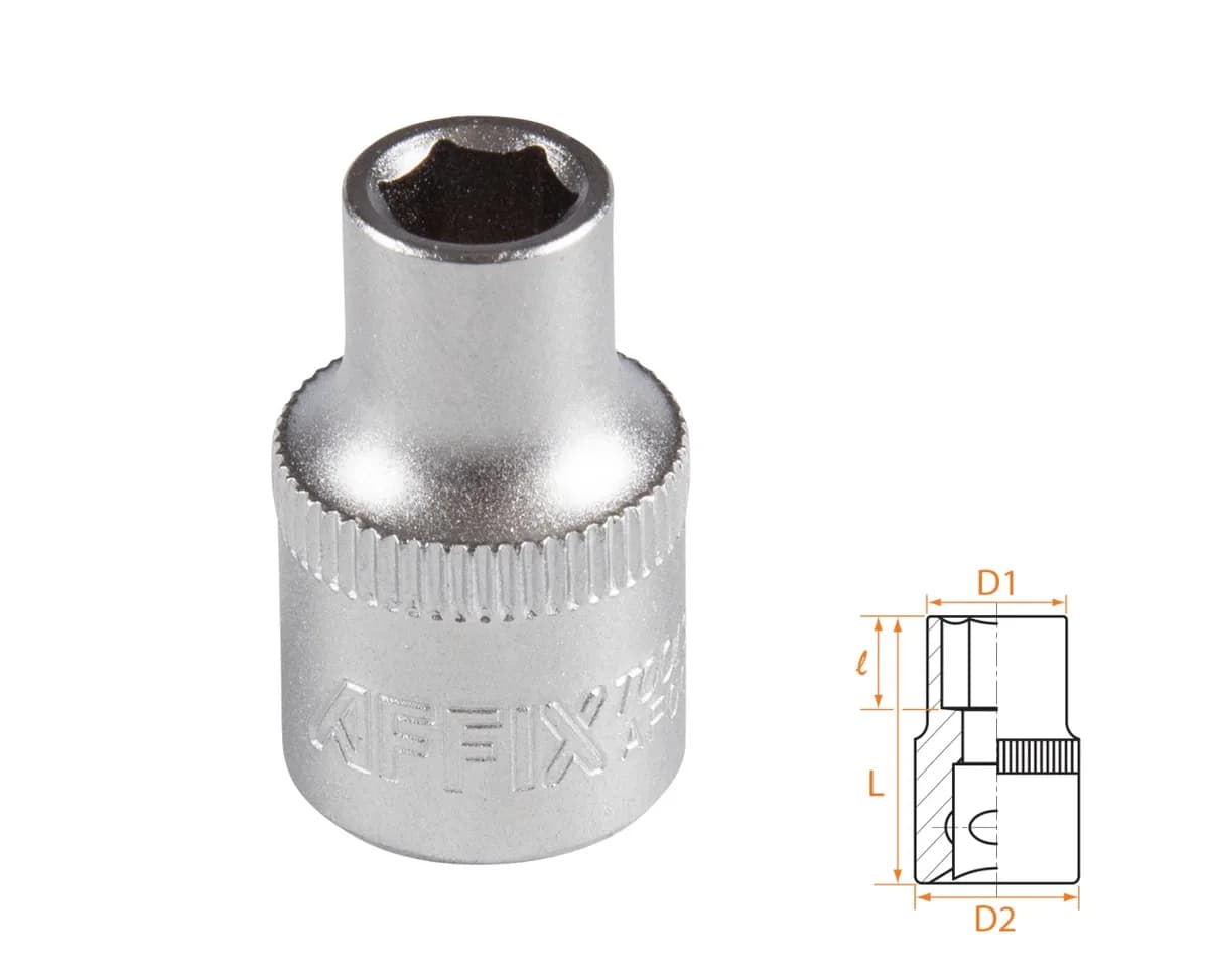 Головка торцевая стандартная шестигранная 3/8", 7 мм AFFIX AF00030007