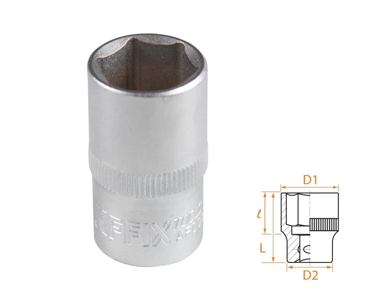 Головка торцевая стандартная шестигранная 1/2", 16 мм AFFIX AF00040016