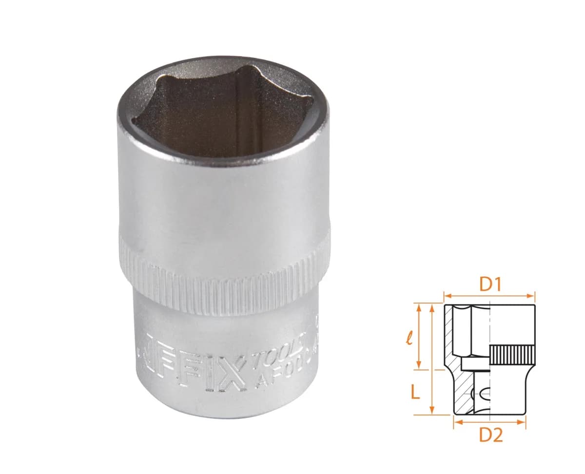 Головка торцевая стандартная шестигранная 1/2", 19 мм AFFIX AF00040019