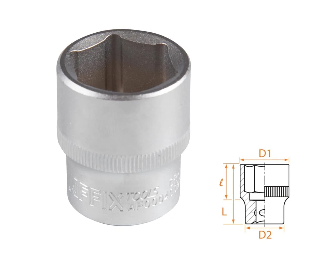 Головка торцевая стандартная шестигранная 1/2", 23 мм AFFIX AF00040023