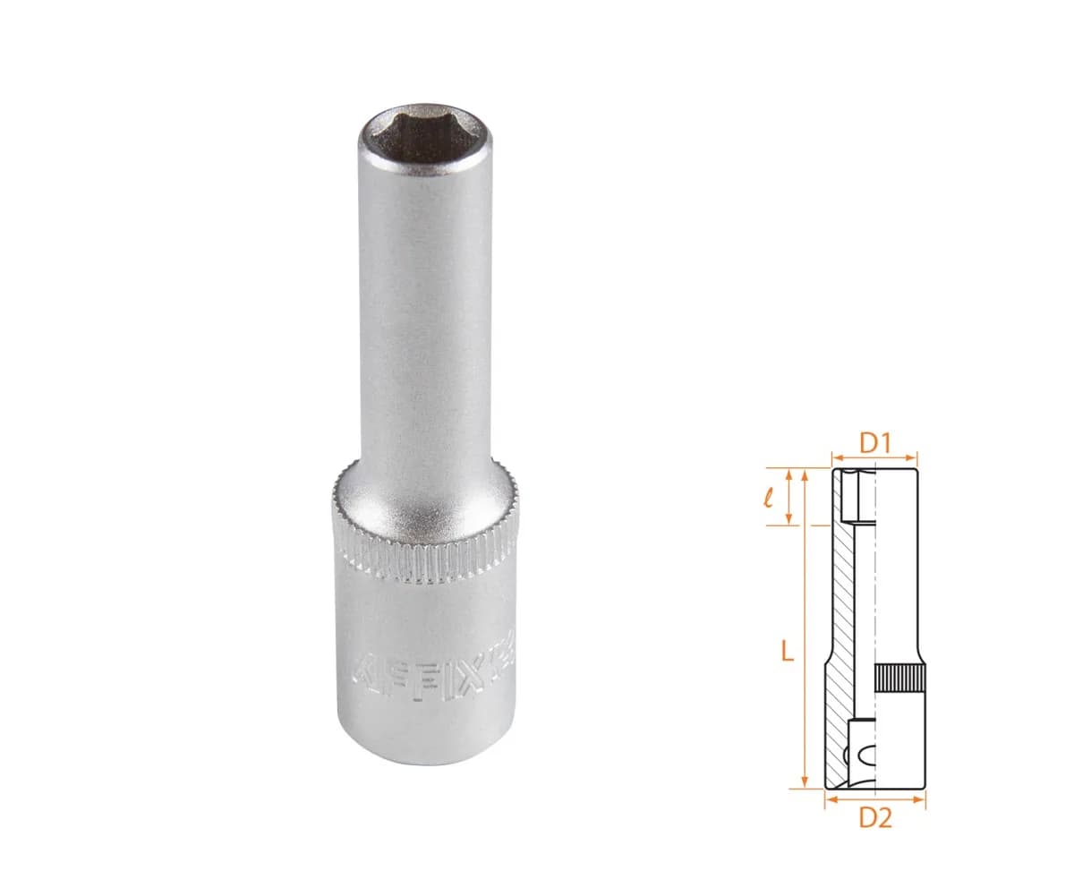 Головка торцевая глубокая шестигранная 3/8", 8 мм AFFIX AF00130008