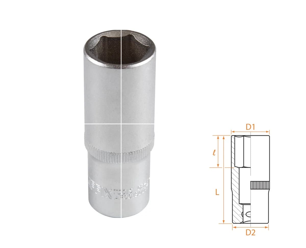 Головка торцевая глубокая шестигранная 3/8", 17 мм AFFIX AF00130017