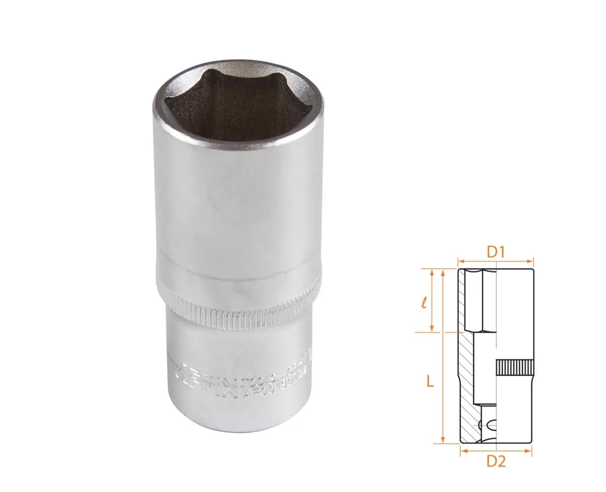 Головка торцевая глубокая шестигранная 3/8", 22 мм AFFIX AF00130022