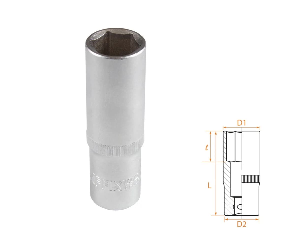 Головка торцевая глубокая шестигранная 1/2", 17 мм AFFIX AF00140017