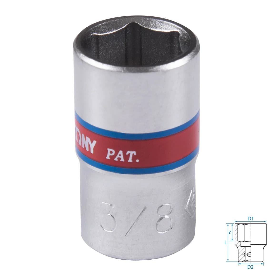 Головка торцевая стандартная шестигранная 1/4", 3/8", дюймовая KING TONY 233512S