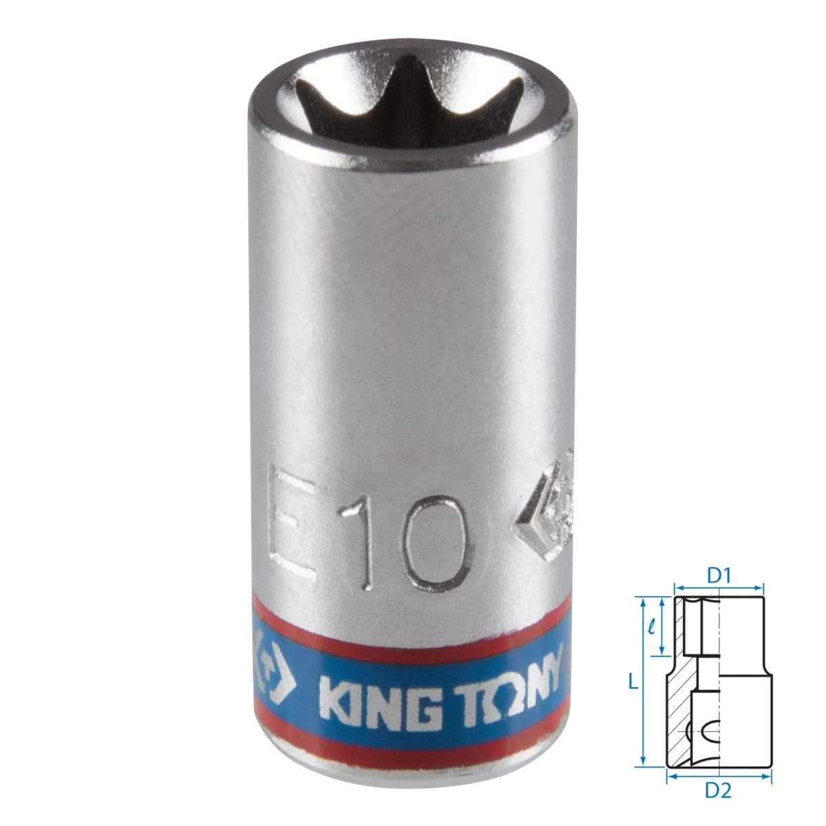Головка торцевая TORX Е-стандарт 1/4", E10, L = 24 мм KING TONY 237510M