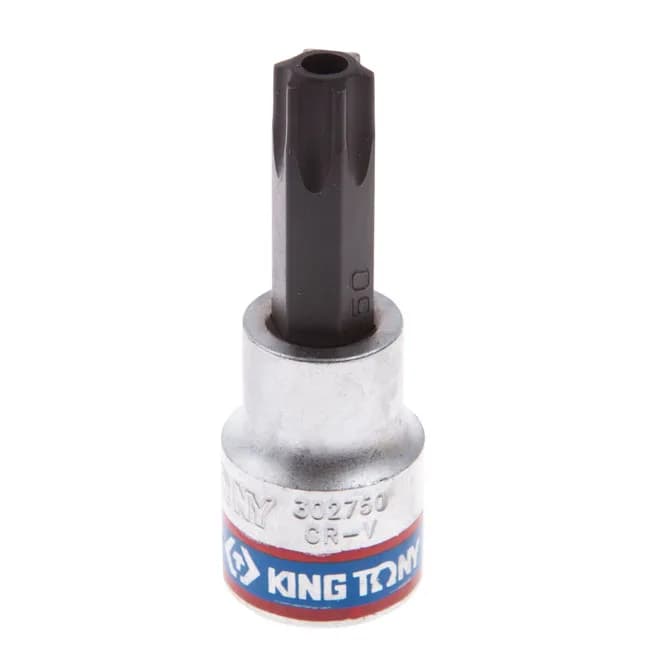 Насадка (бита) торцевая 3/8", Torx, T50, L = 50 мм, с отверстием KING TONY 302750