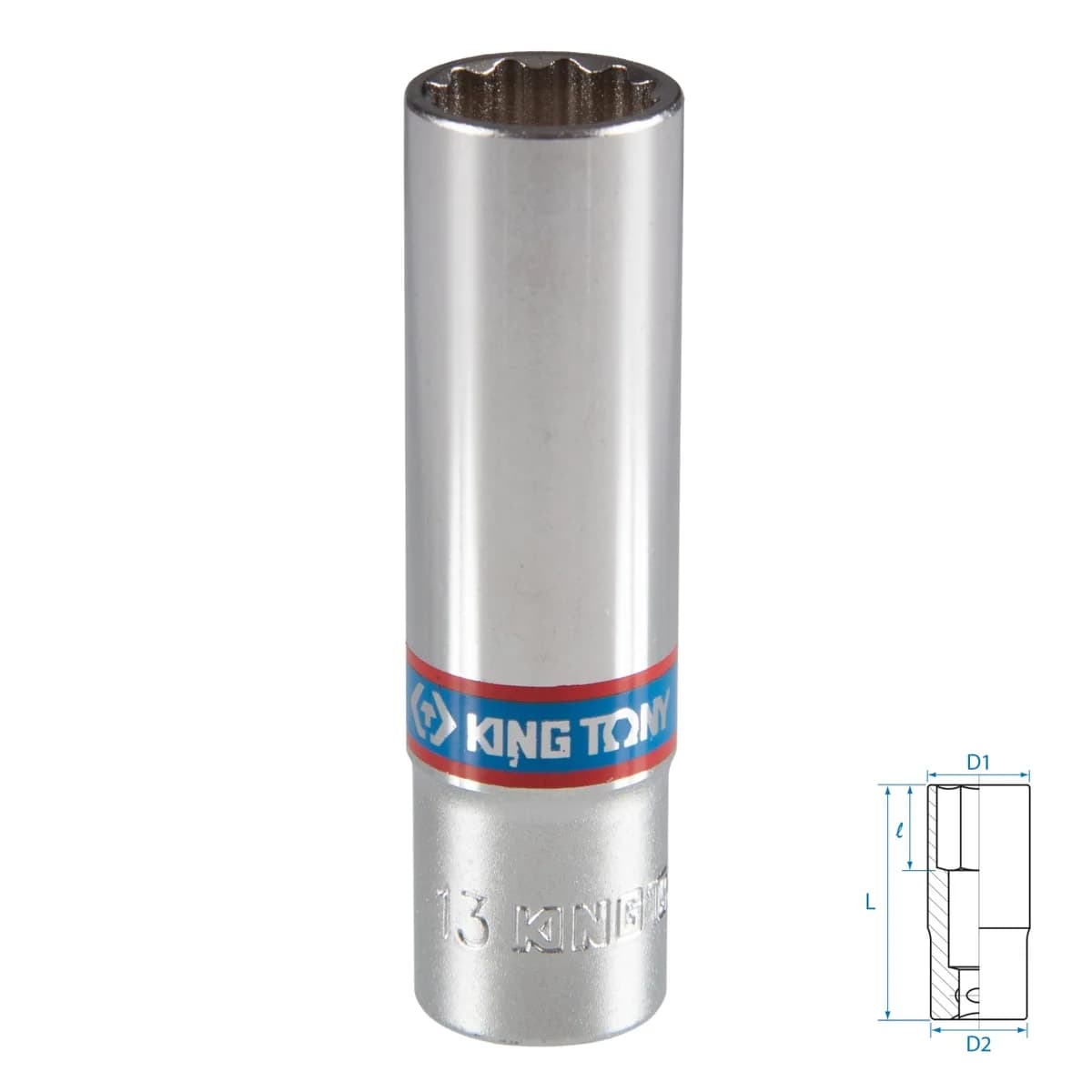 Головка торцевая глубокая двенадцатигранная 3/8", 13 мм KING TONY 323013M