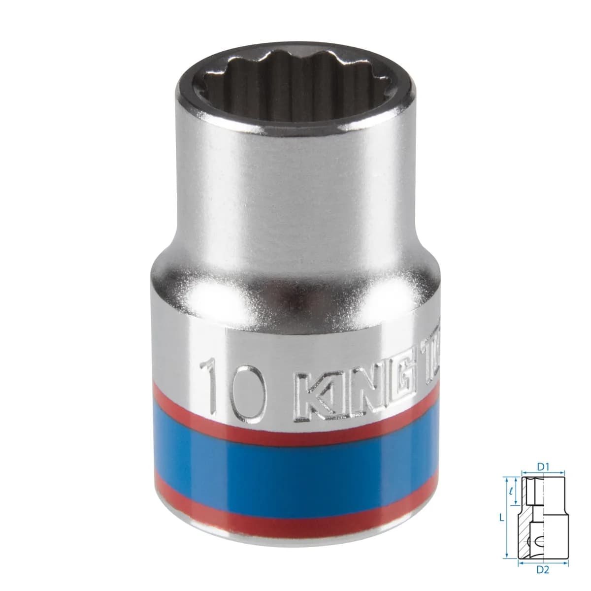 Головка торцевая стандартная двенадцатигранная 3/8", 10 мм KING TONY 333010M