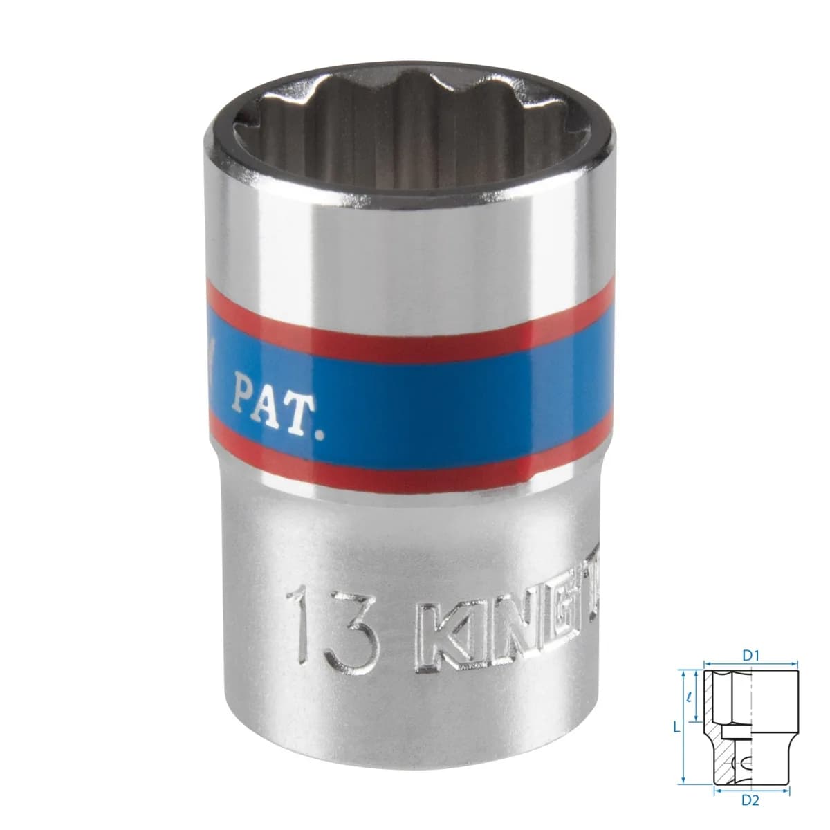 Головка торцевая стандартная двенадцатигранная 3/8", 13 мм KING TONY 333013M