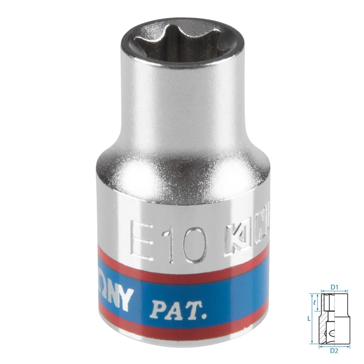 Головка торцевая TORX Е-стандарт 3/8", E10, L = 28 мм KING TONY 337510M