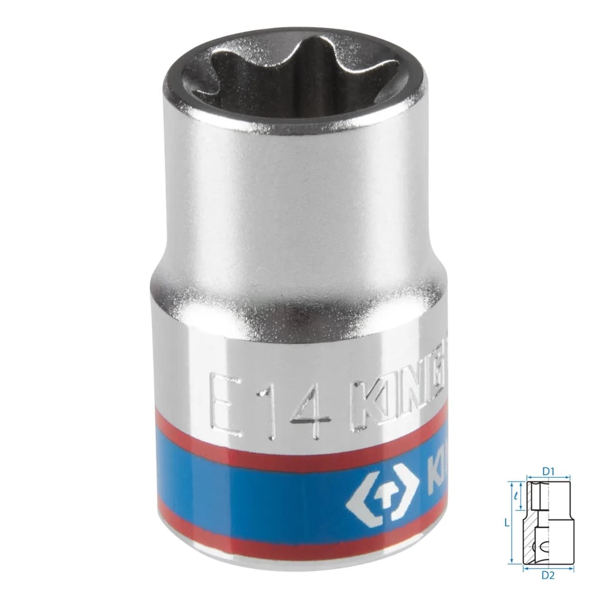 Головка торцевая TORX Е-стандарт 3/8", E14, L = 28 мм KING TONY 337514M