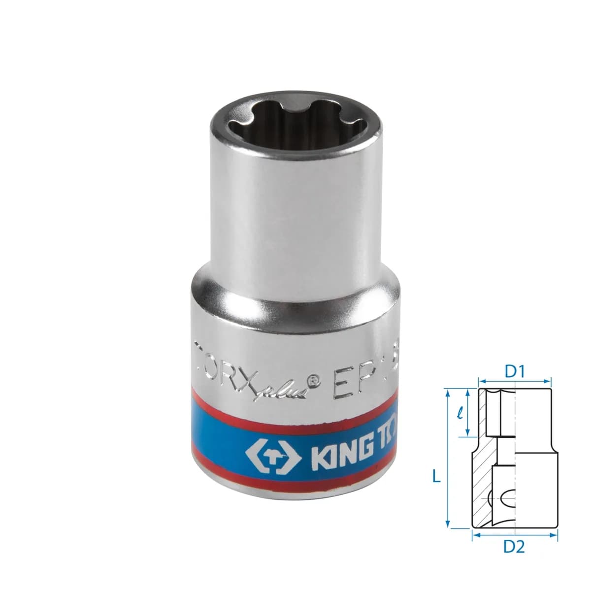 Головка торцевая TORX Plus 1/2", EP18, L = 45 мм KING TONY 433E18M