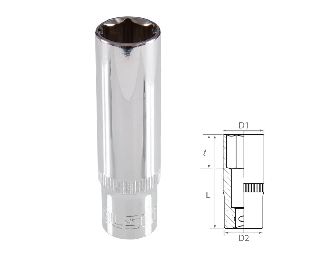 Головка торцевая глубокая шестигранная 3/8", 14 мм TOLSEN TT16364