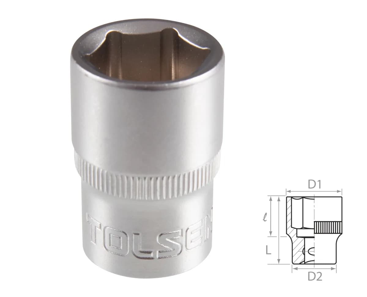 Головка торцевая стандартная шестигранная 1/2", 18 мм TOLSEN TT16518