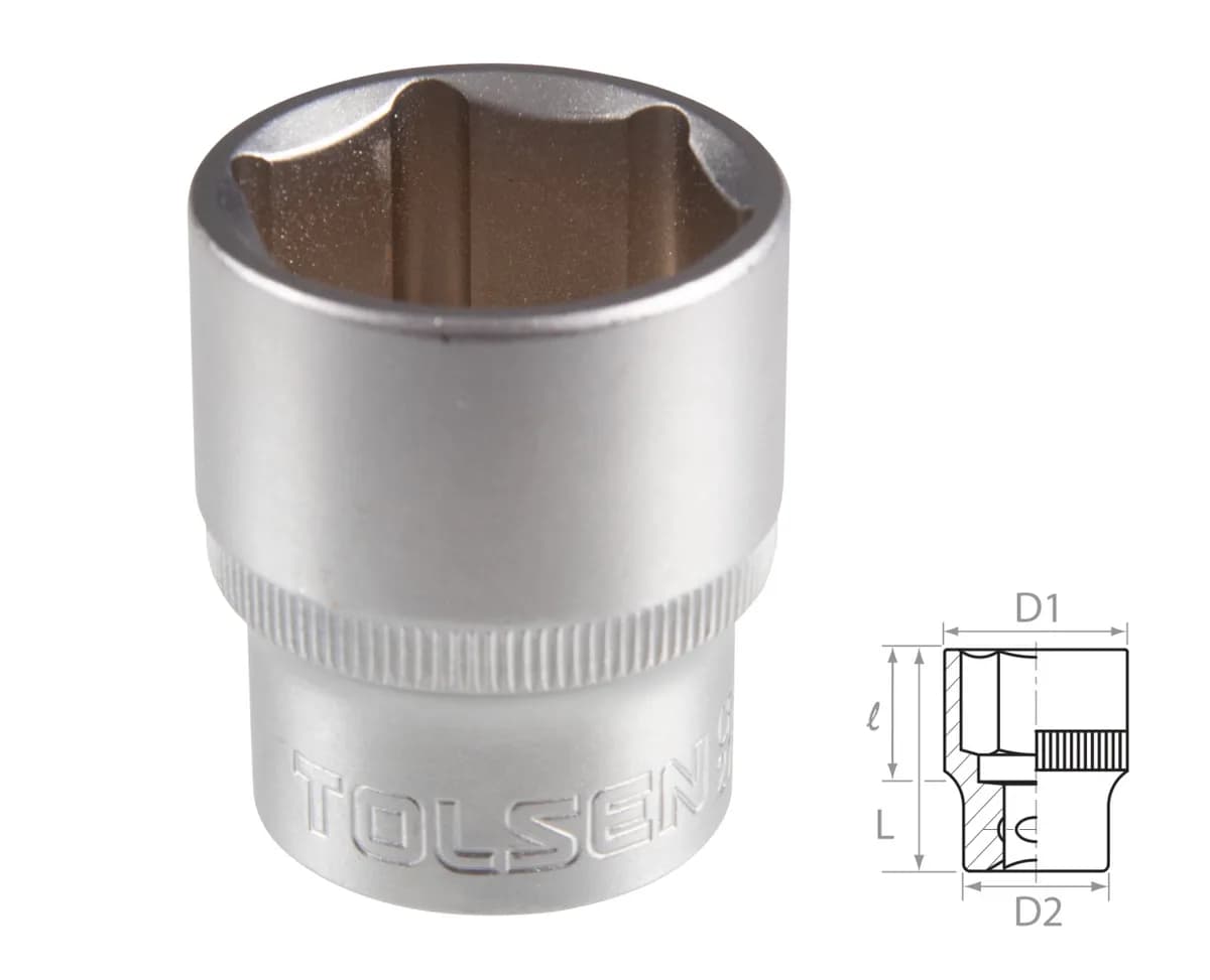 Головка торцевая стандартная шестигранная 1/2", 23 мм TOLSEN TT16523