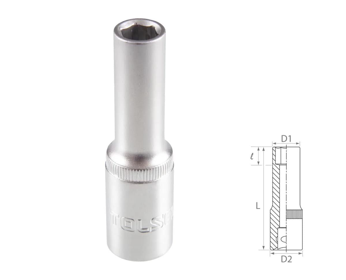 Головка торцевая глубокая шестигранная 1/2", 8 мм TOLSEN TT16558