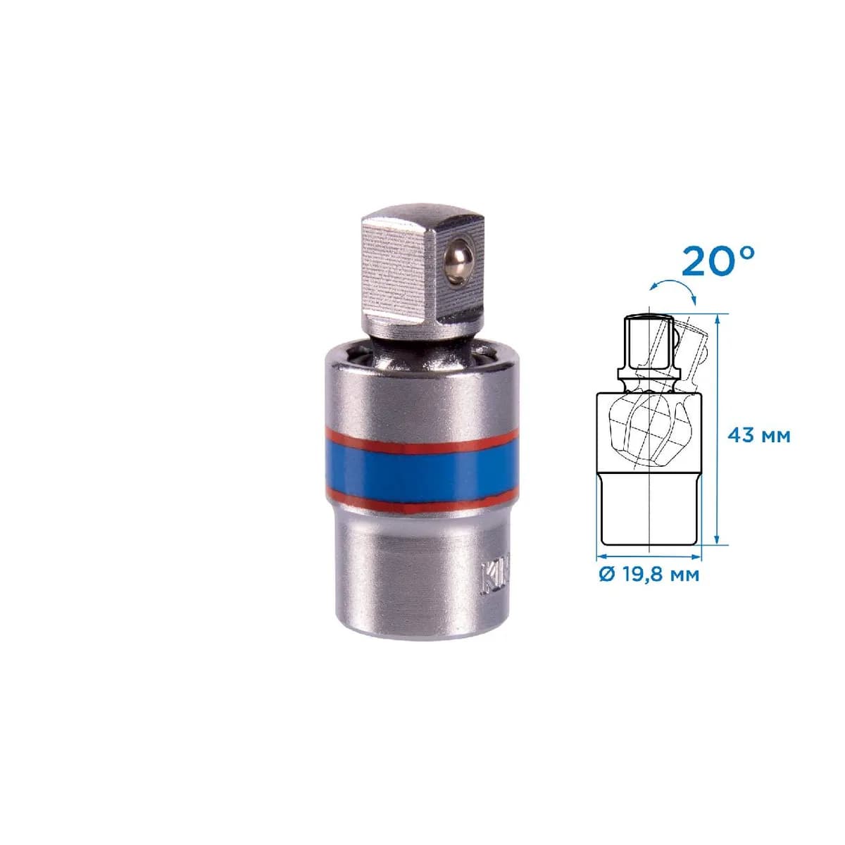 Кардан 3/8", шаровый KING TONY 3793