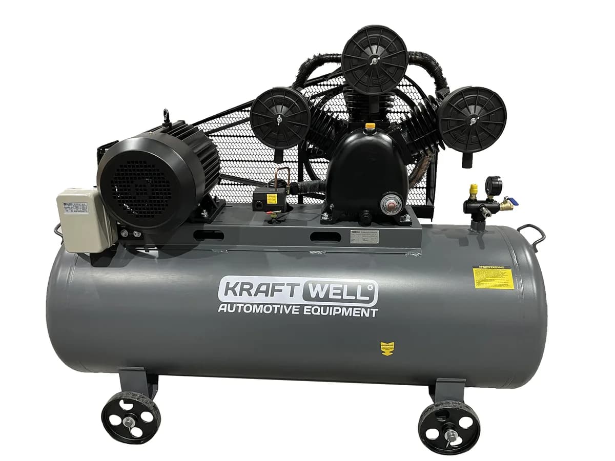 KraftWell KRW-AC950-300L Компрессор поршневой 950 л/мин, 10 бар, 300 л