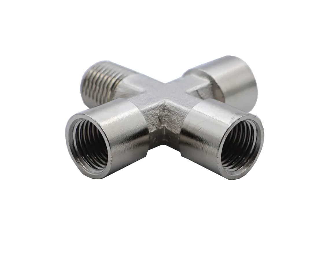KraftWell KRW-TC14F3M Переходник "крест" 3*F1/4" - M1/4", 1 шт