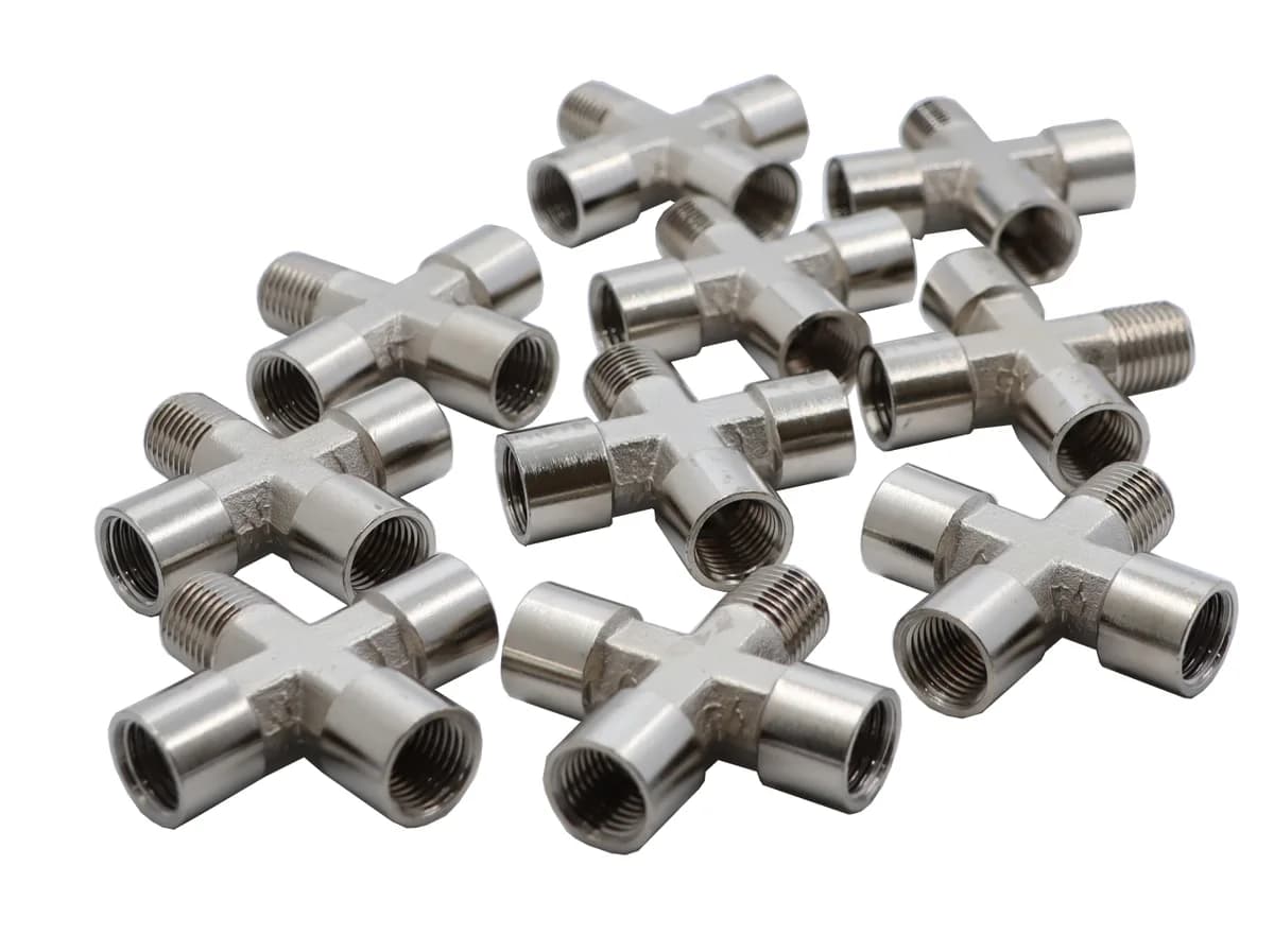 KraftWell KRW-TC14F3M-10 Переходник "крест" 3*F1/4" - M1/4", 10 шт