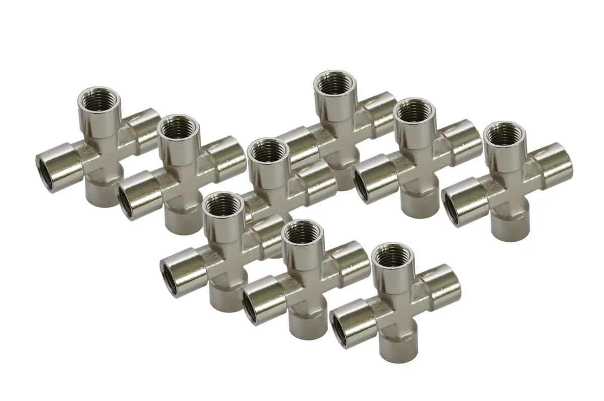 KraftWell KRW-TC14F4-10 Переходник "крест" 4*F1/4", 10 шт