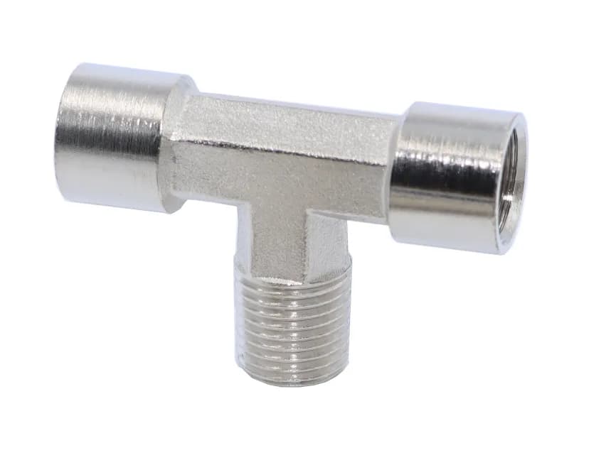 KraftWell KRW-TT14FMF Тройник Т-образный F1/4"-M1/4"-F1/4", 1 шт