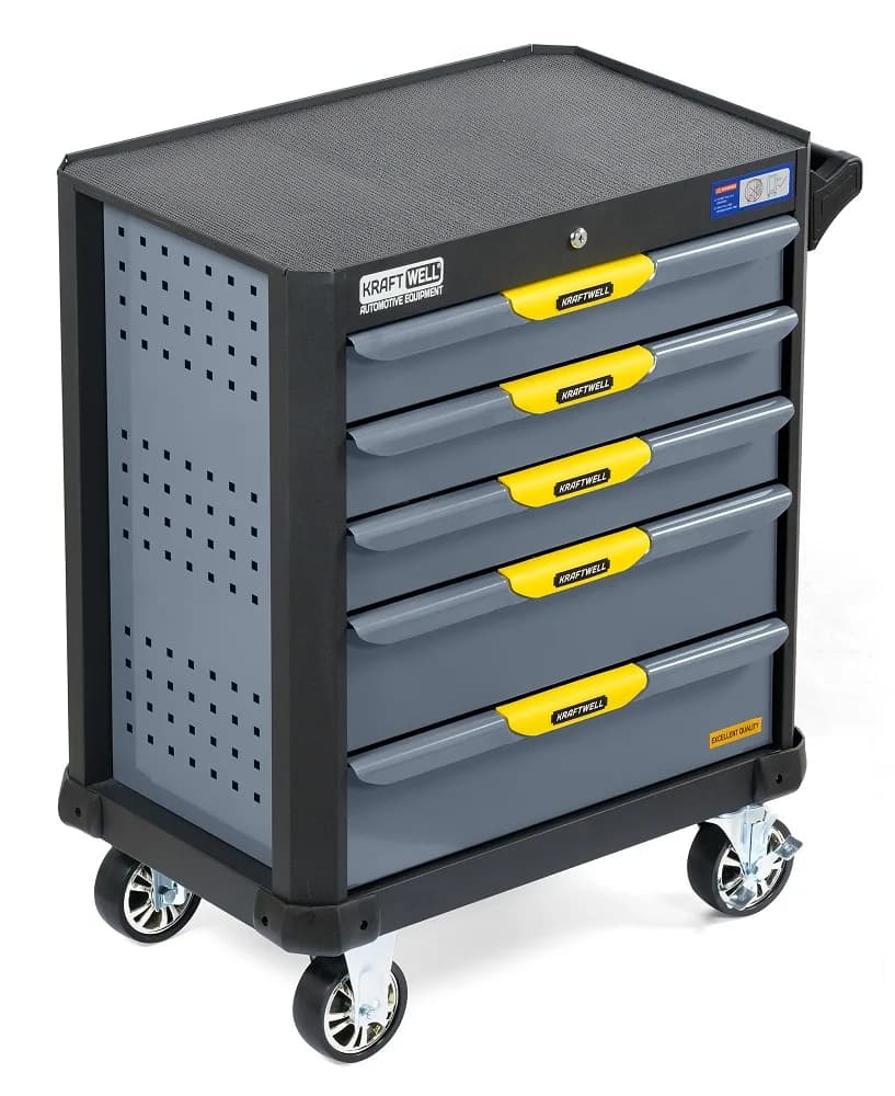 KraftWell KRW-TTG+SET157 Тележка с 5 ящиками + инструмент 157 предметов