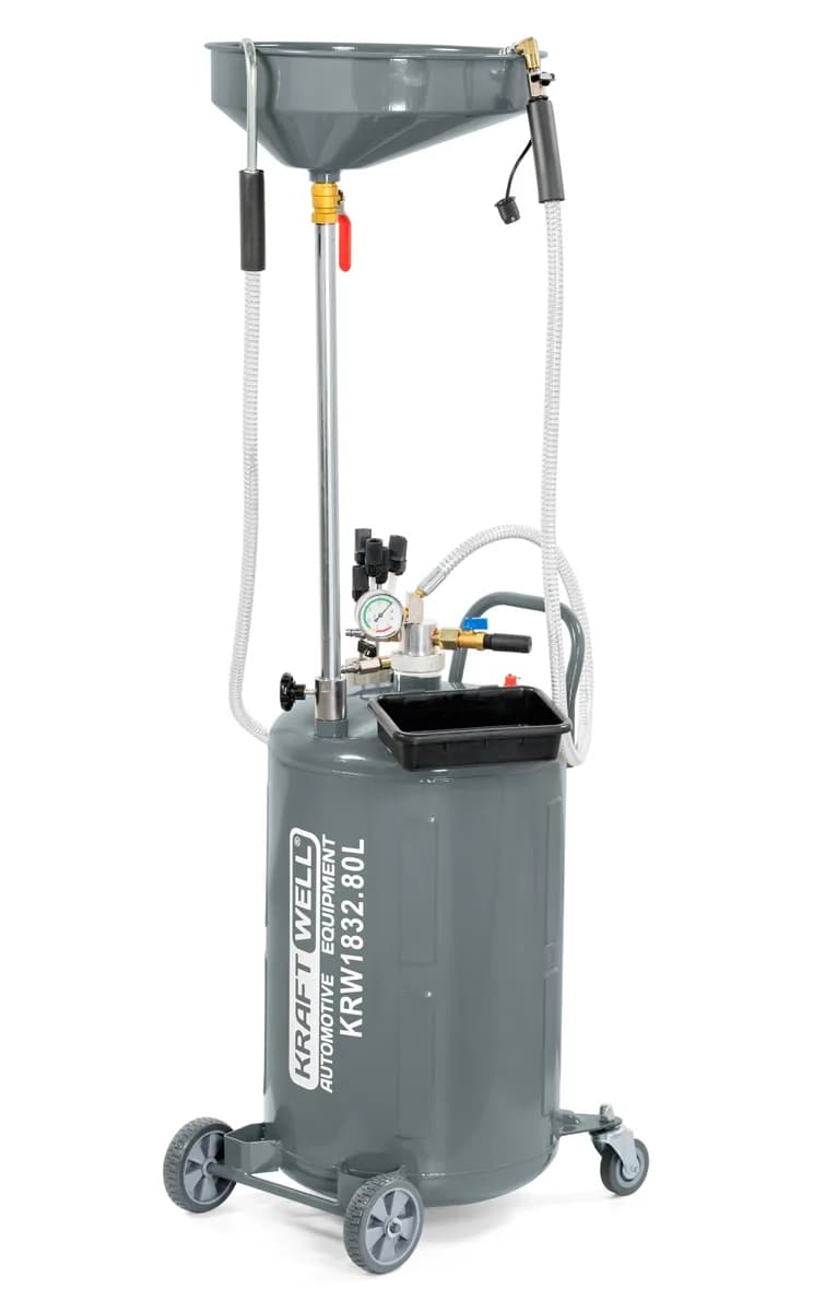 KraftWell KRW1832.80L Установка слива/откачки масла, ванна 90 л