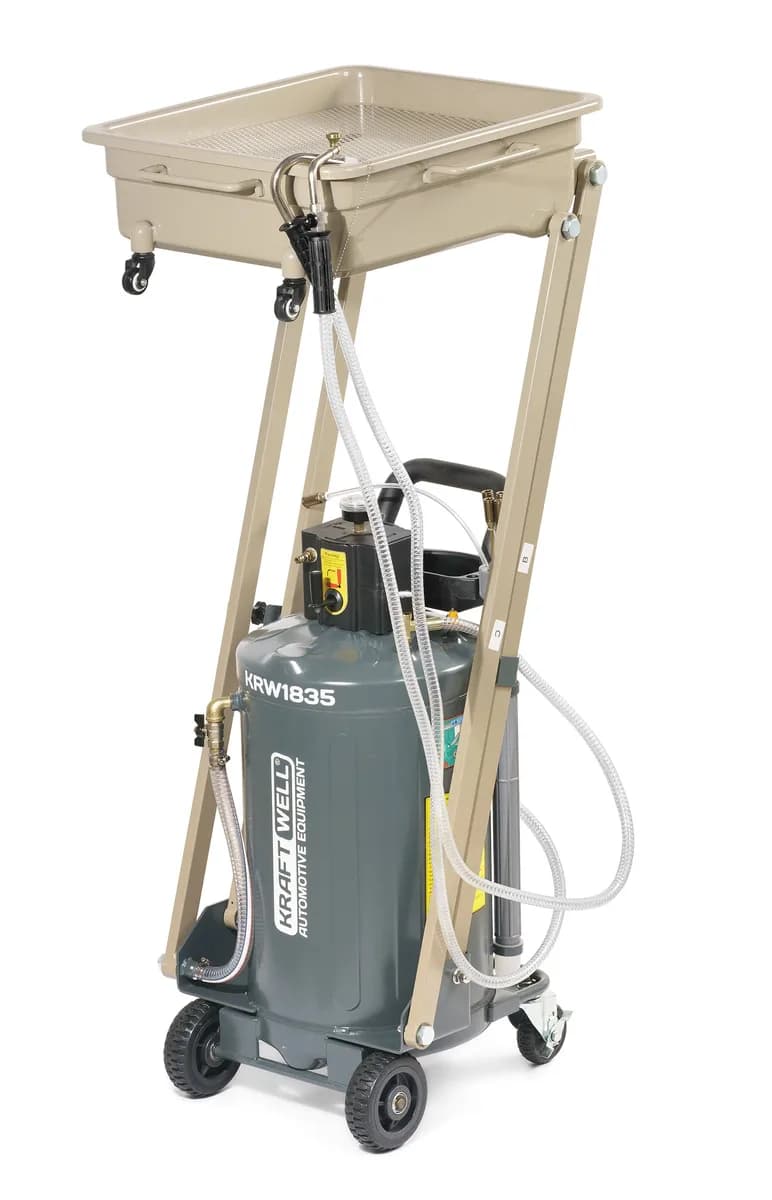KraftWell KRW1835 Установка слива/откачки масла, пантограф, 140 л