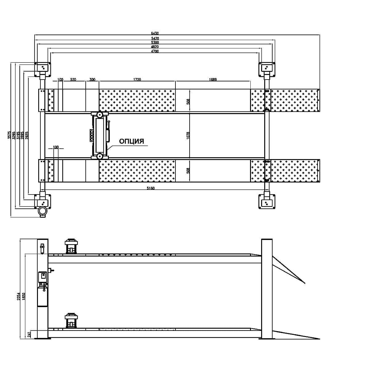 Подъёмники четырёхстоечные KRW5.5