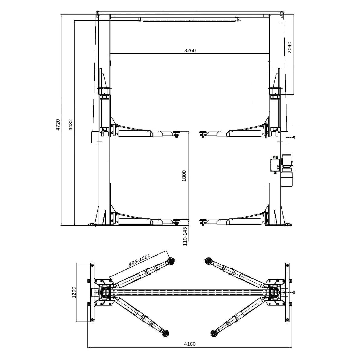 Подъёмники двухстоечные KRW5.5MUXL